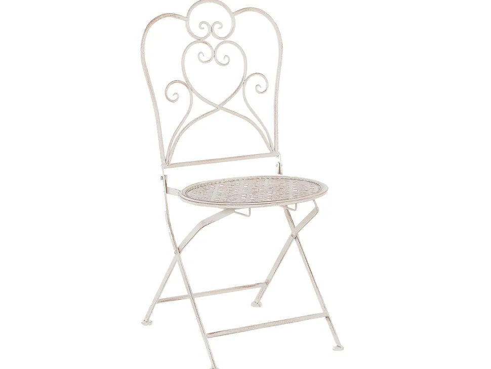 Balkonset Beige 2 Stühle Klapptisch Metall Trieste