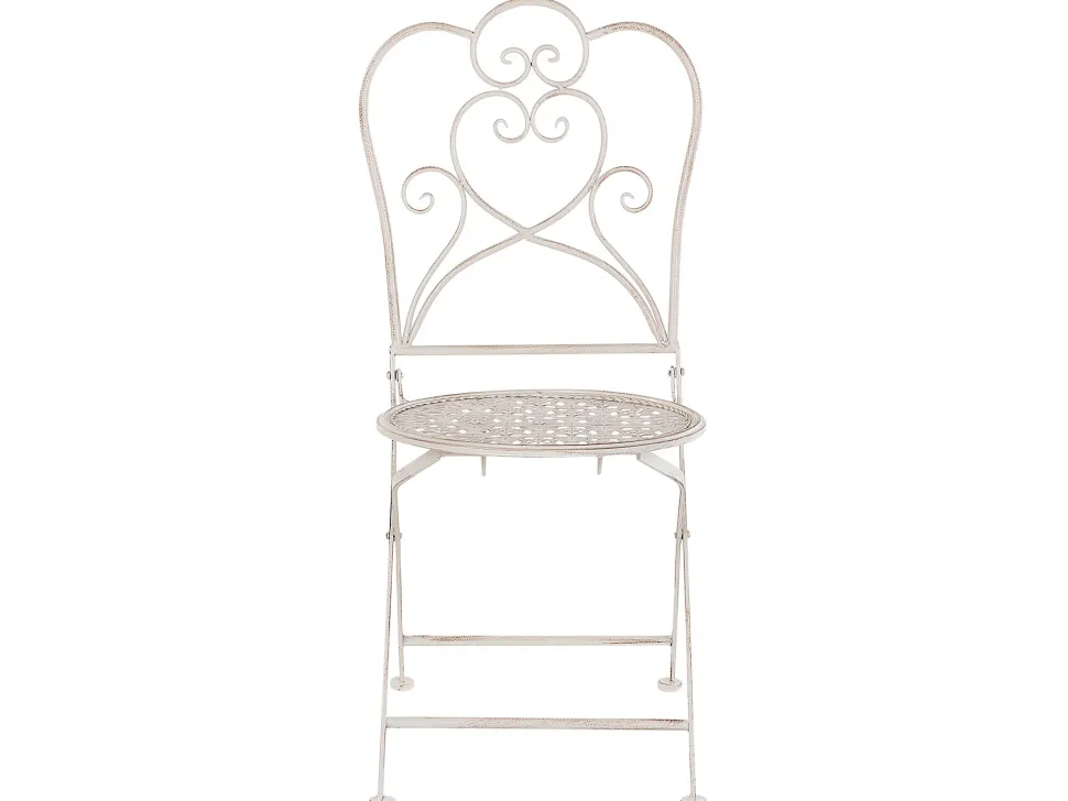 Balkonset Beige 2 Stühle Klapptisch Metall Trieste