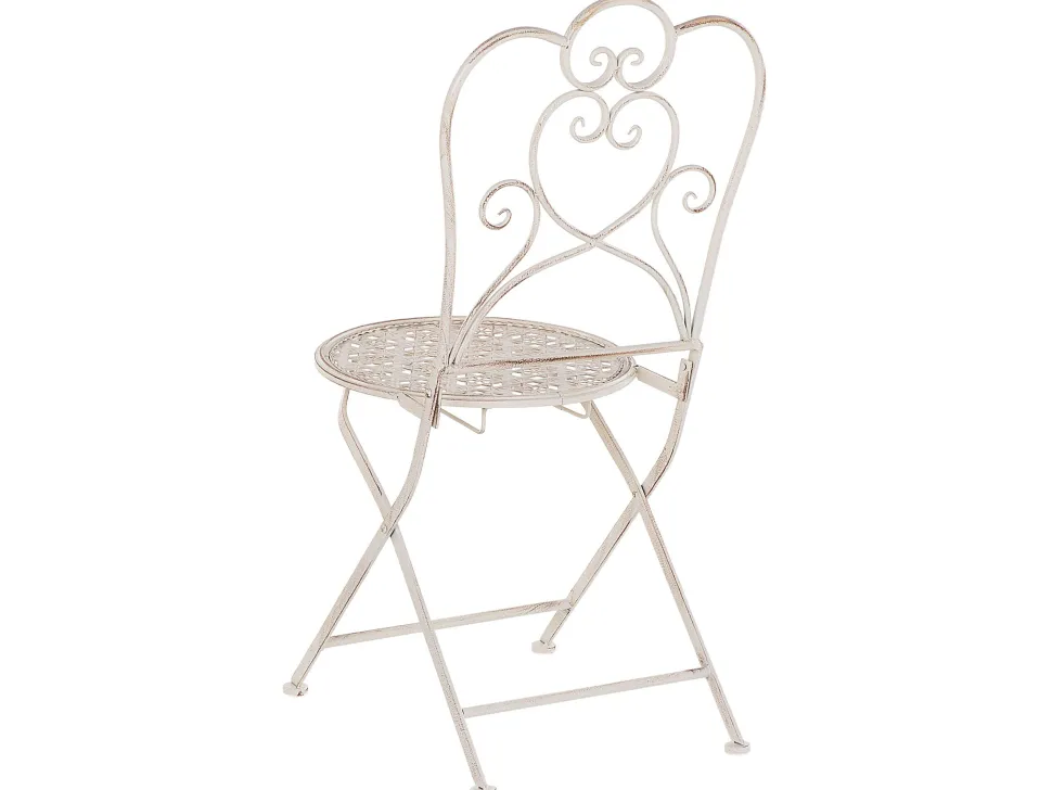 Balkonset Beige 2 Stühle Klapptisch Metall Trieste