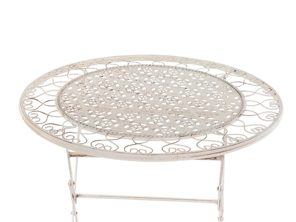 Balkonset Beige 2 Stühle Klapptisch Metall Trieste