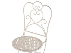Balkonset Beige 2 Stühle Klapptisch Metall Trieste