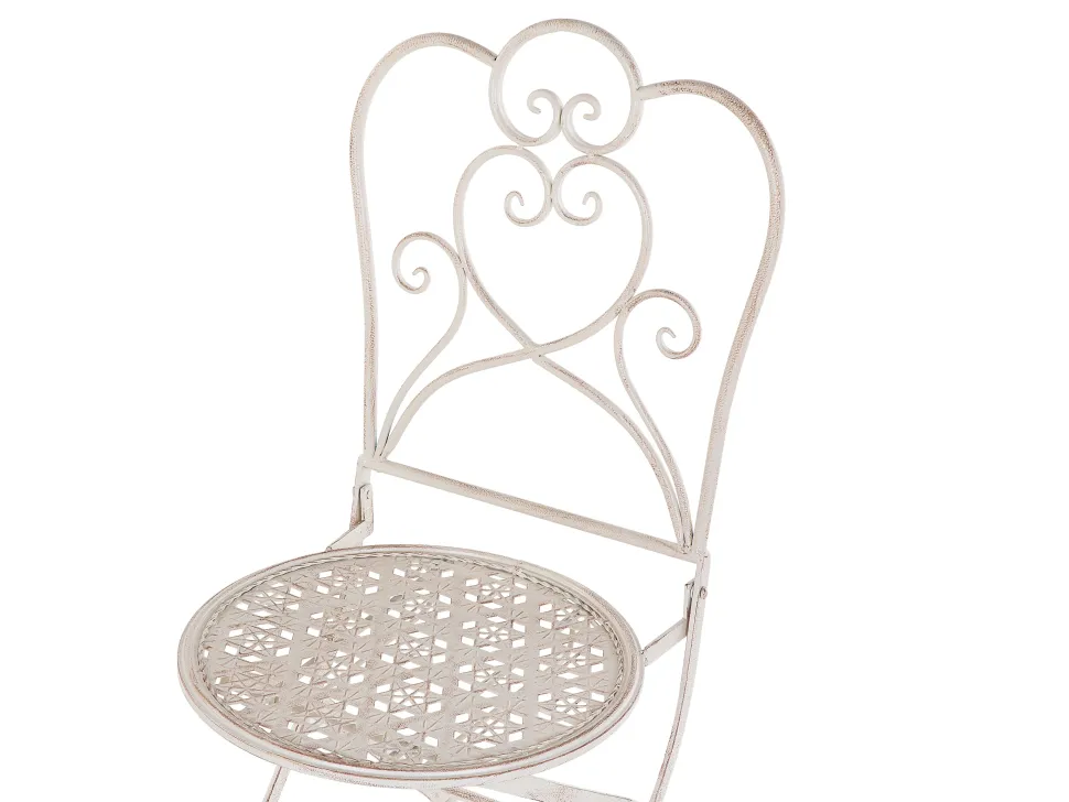 Balkonset Beige 2 Stühle Klapptisch Metall Trieste