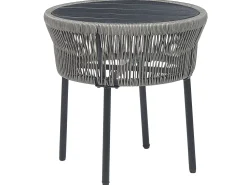 Balkonset Rattan Hellgrau Auflagen Grau Gargano