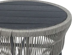 Balkonset Rattan Hellgrau Auflagen Grau Gargano