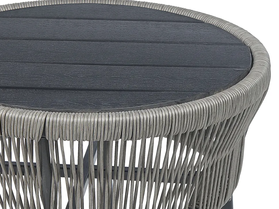 Balkonset Rattan Hellgrau Auflagen Grau Gargano