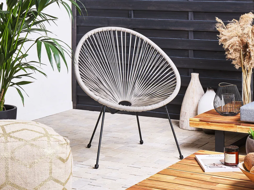 Balkonset Rattan Hellgrau Acapulco Ii