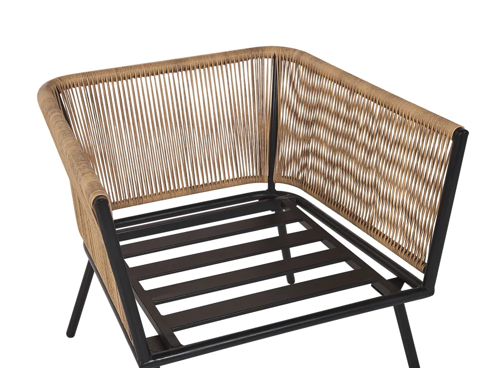 Balkonset Rattan Naturlich Auflagen Grau Gargano