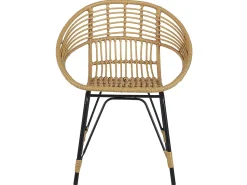 Balkonset Rattan Naturlich Auflagen Schwarz Pellaro