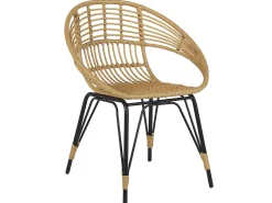 Balkonset Rattan Naturlich Auflagen Schwarz Pellaro