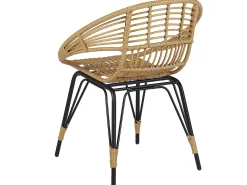 Balkonset Rattan Naturlich Auflagen Schwarz Pellaro