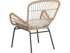 Balkonset Rattan Naturlich 2 Stühle Auflagen Hellgrau Labico