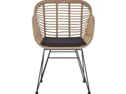 Balkonset Rattan Naturlich Auflagen Schwarz Tropea Ii