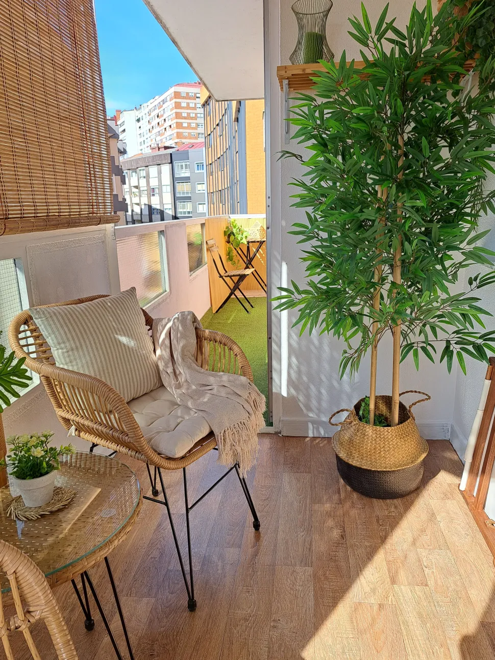 Balkonset Rattan Naturlich Auflagen Schwarz Tropea Ii