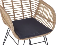 Balkonset Rattan Naturlich Auflagen Schwarz Tropea Ii