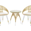 Balkonset Rattan Naturlich Auflagen Beige Pellaro