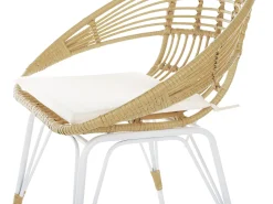 Balkonset Rattan Naturlich Auflagen Beige Pellaro