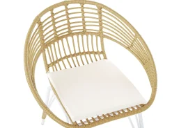 Balkonset Rattan Naturlich Auflagen Beige Pellaro
