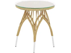 Balkonset Rattan Naturlich Auflagen Beige Pellaro