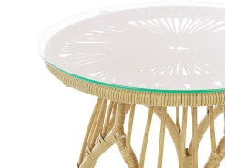 Balkonset Rattan Naturlich Auflagen Beige Pellaro
