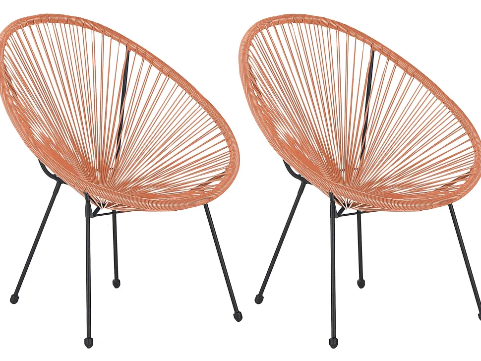 Balkonset Rattan Orange Acapulco Ii