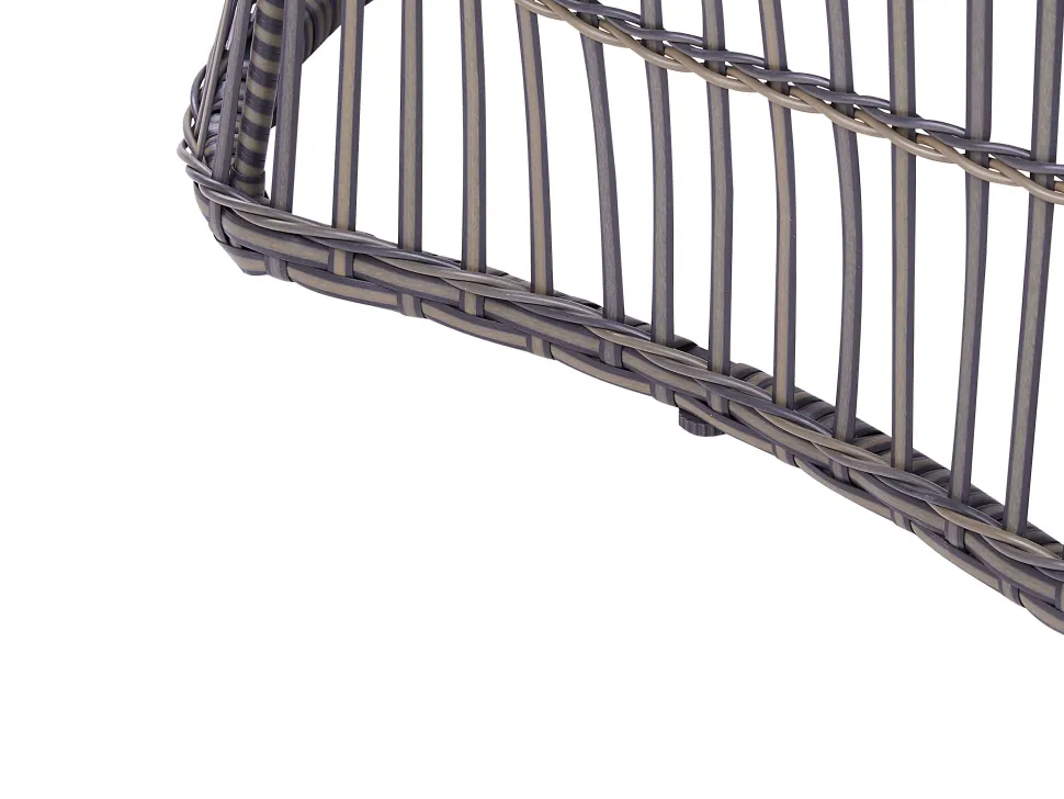Balkonset Rattan Taupe Auflagen Dunkelgrau Mesyna