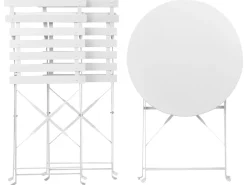 Balkonset Weis 2 Stühle Zusammenklappbar Fiori