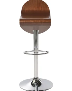 Barhocker Dunkler Holzfarbton Hohenverstellbar 2Er Set Liverpool