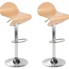 Barhocker Heller Holzfarbton Hohenverstellbar 2Er Set Liverpool