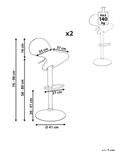 Barhocker Heller Holzfarbton Hohenverstellbar 2Er Set Liverpool
