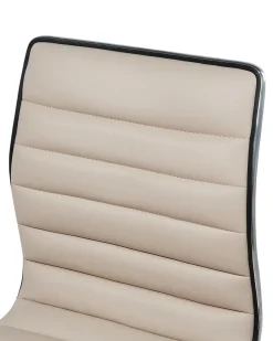 Barhocker Kunstleder Beige Hohenverstellbar 2Er Set Lucerne