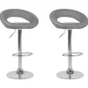 Barhocker Kunstleder Grau Hohenverstellbar 2Er Set Peoria