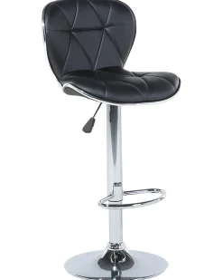 Barhocker Kunstleder Schwarz Hohenverstellbar 2Er Set Valetta