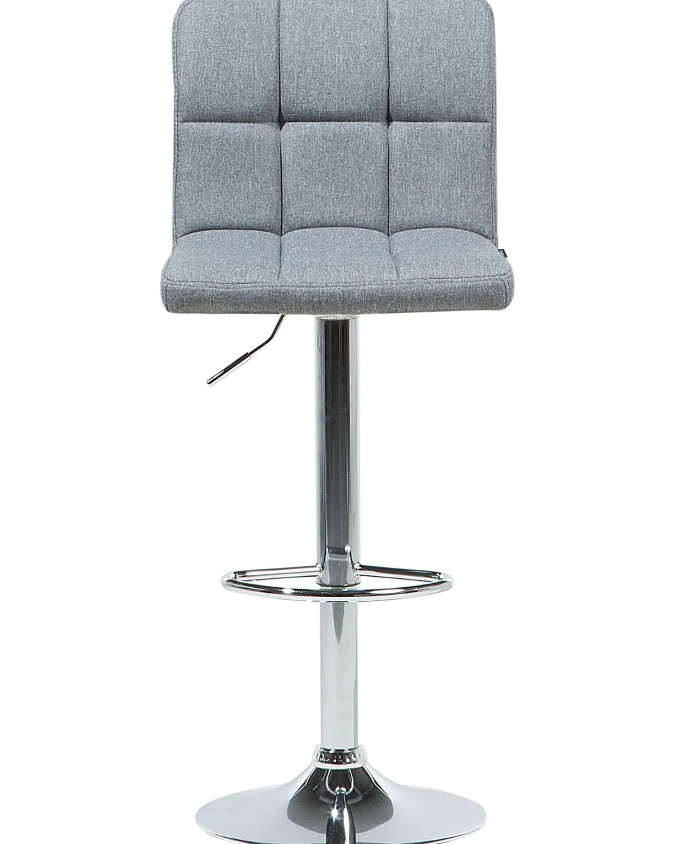 Barhocker Polsterbezug Grau Hohenverstellbar 2Er Set Marion