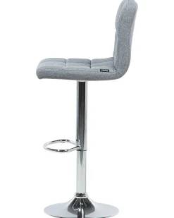 Barhocker Polsterbezug Grau Hohenverstellbar 2Er Set Marion