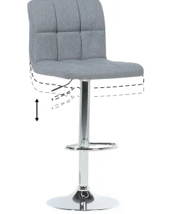 Barhocker Polsterbezug Grau Hohenverstellbar 2Er Set Marion