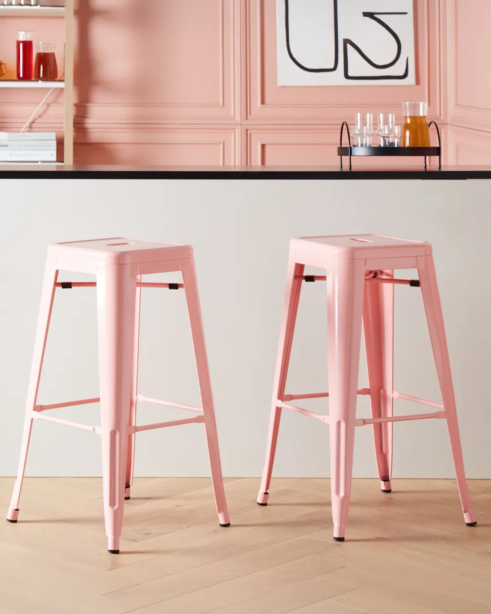 Barhocker Rosa 2Er Set Hohe 76 Cm Cabrillo