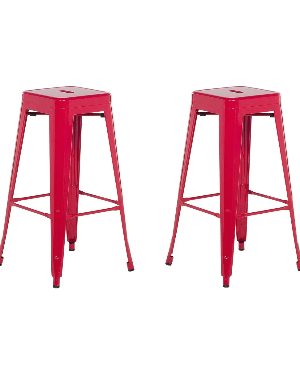 Barhocker Rot 2Er Set Hohe 76 Cm Cabrillo