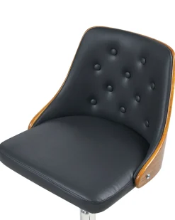 Barhocker Schwarz / Dunkler Holzfarbton Hohenverstellbar 2Er Set Vancouver