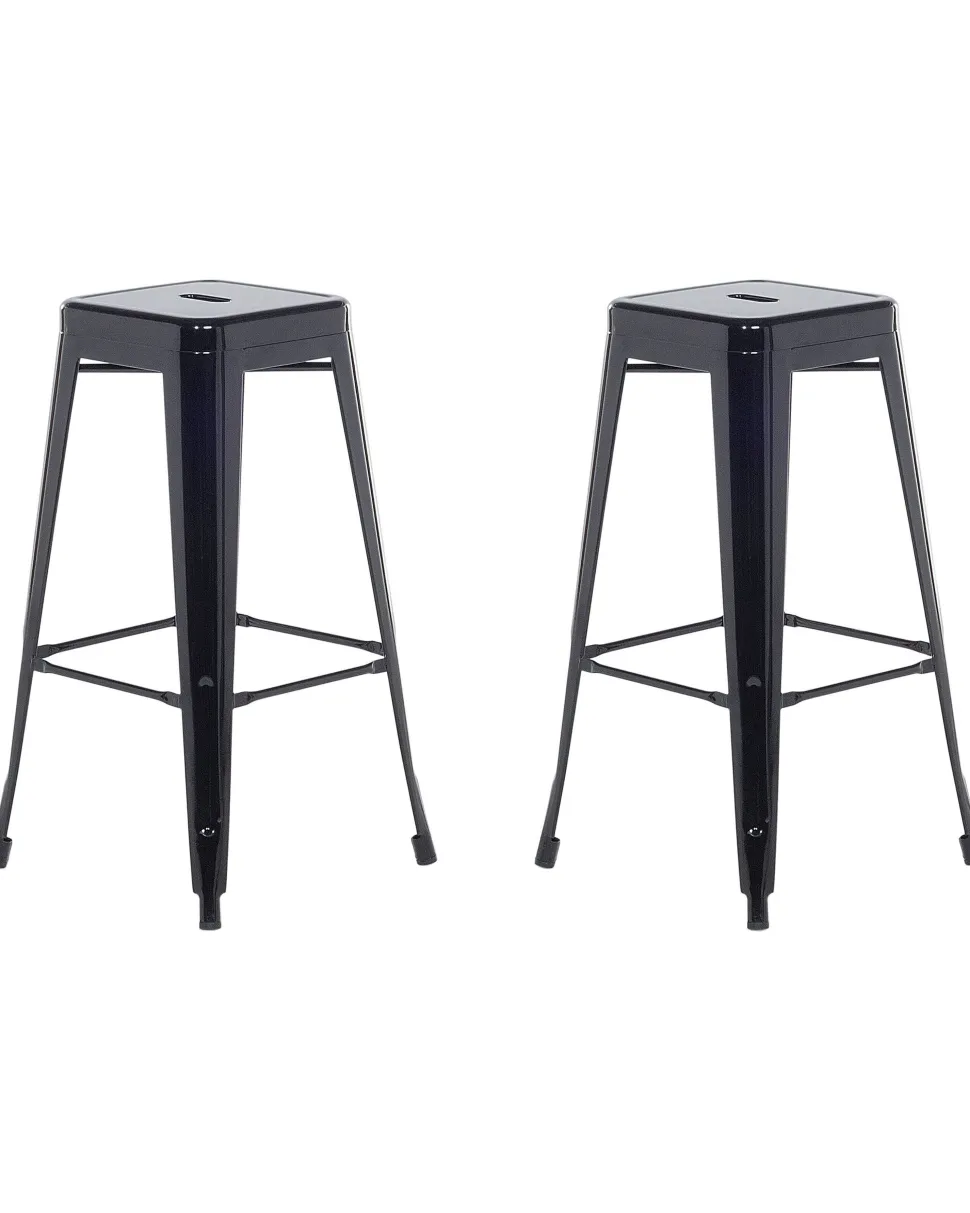 Barhocker Schwarz 2Er Set Hohe 76 Cm Cabrillo