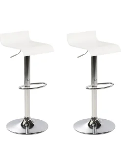 Barhocker Weis Hohenverstellbar 2Er Set Valencia