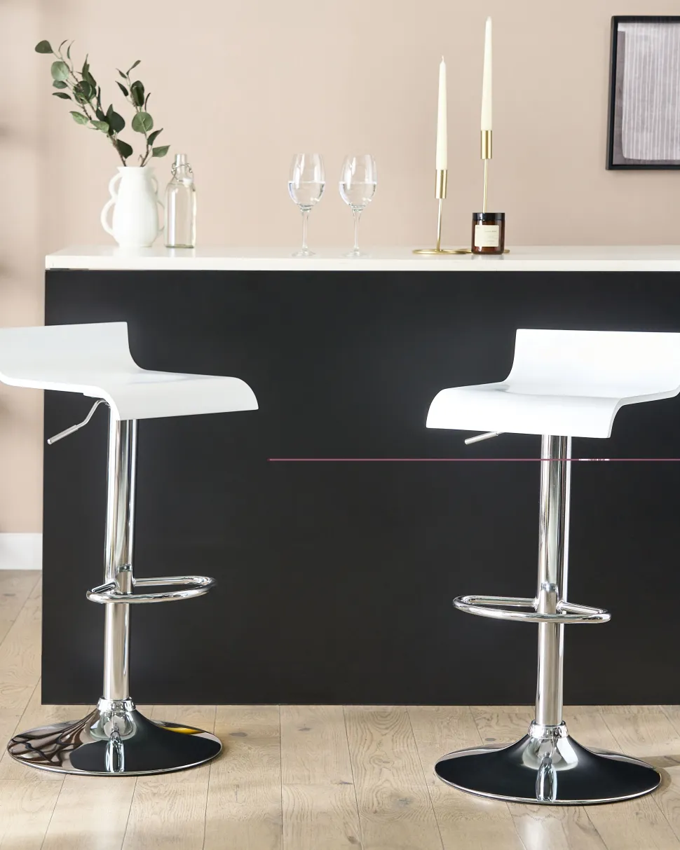 Barhocker Weis Hohenverstellbar 2Er Set Valencia