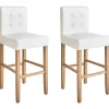 Barstuhl Kunstleder / Kiefernholz Weis 2Er Set Madison