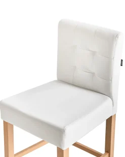 Barstuhl Kunstleder / Kiefernholz Weis 2Er Set Madison