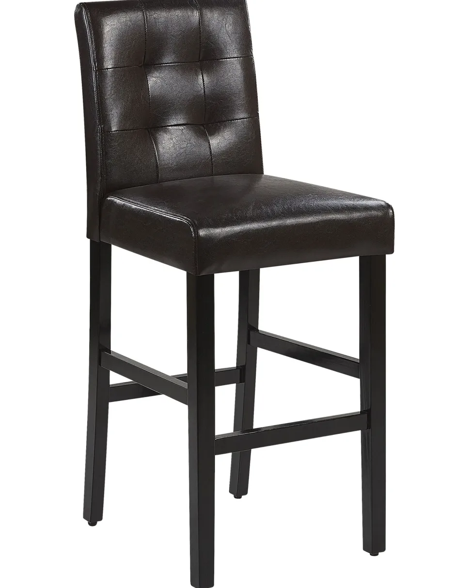 Barstuhl Kunstleder / Kiefernholz Braun 2Er Set Madison