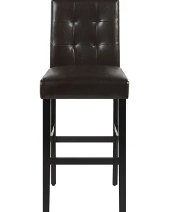 Barstuhl Kunstleder / Kiefernholz Braun 2Er Set Madison