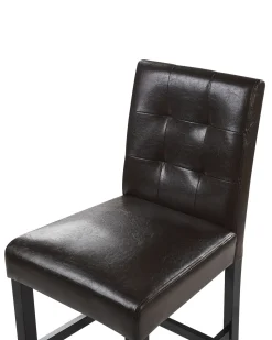 Barstuhl Kunstleder / Kiefernholz Braun 2Er Set Madison