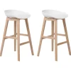Barstuhl Kunststoff / Buchenholz Weis 2Er Set Micco