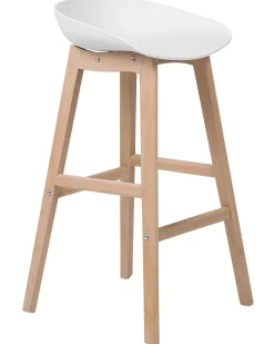 Barstuhl Kunststoff / Buchenholz Weis 2Er Set Micco