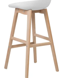 Barstuhl Kunststoff / Buchenholz Weis 2Er Set Micco