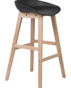 Barstuhl Kunststoff / Buchenholz Schwarz 2Er Set Micco